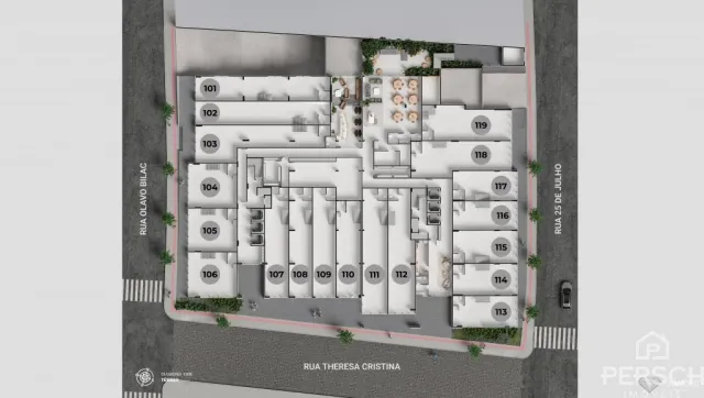 Planta baixa de um imóvel residencial em Lajeado.