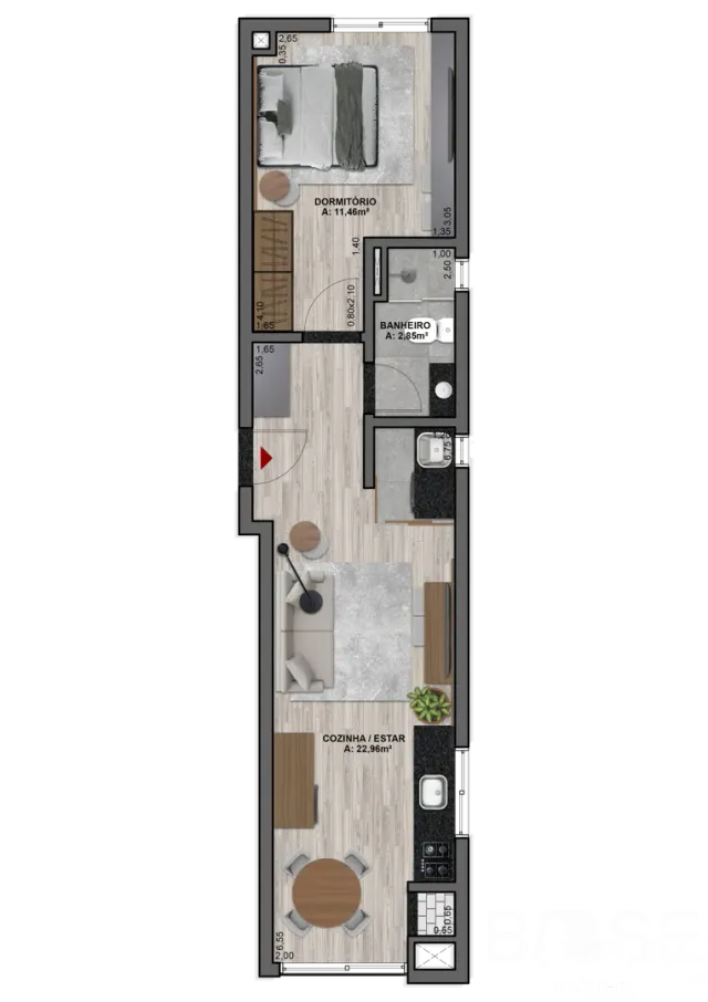 Apartamento com 1 dormitório, foto 3