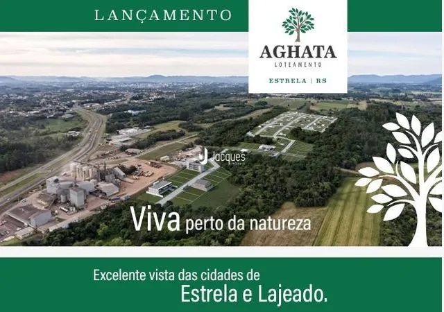 Vista aérea de um loteamento em Lajeado, RS.