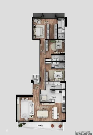 Apartamento com 3 dormitórios, foto 3