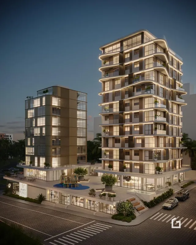 Fachada de um prédio residencial moderno em Lajeado.