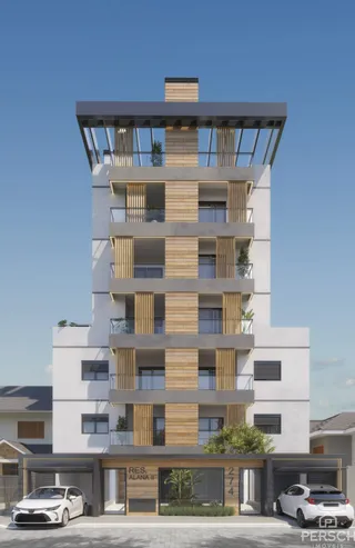 Fachada moderna de um prédio residencial em Lajeado, Brasil.