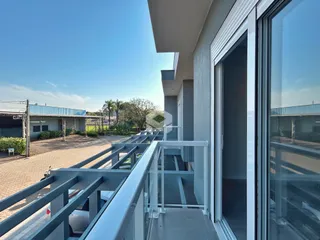 Vista da fachada moderna de um imóvel em Lajeado, Brasil.