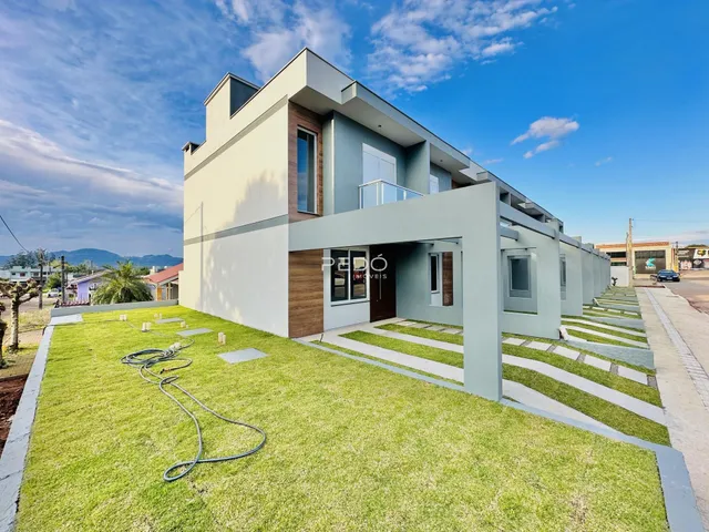Fachada moderna de uma residência em Lajeado, Brasil.