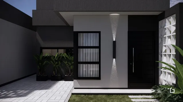 Fachada moderna de uma residência em Lajeado, Brasil.
