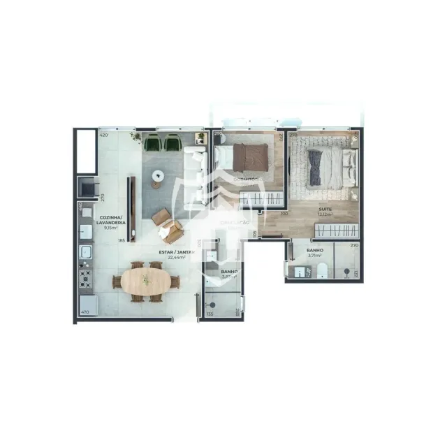 Apartamento com 2 dormitórios, foto 3