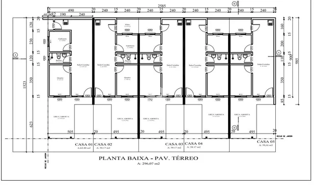 Planta baixa do térreo de uma residência em Lajeado, Brasil.