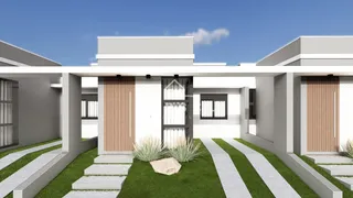 Fachada moderna de uma residência em Lajeado, Brasil.