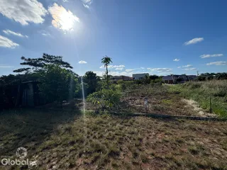 Vista aérea de um terreno com vegetação seca e grama alta em Lajeado.