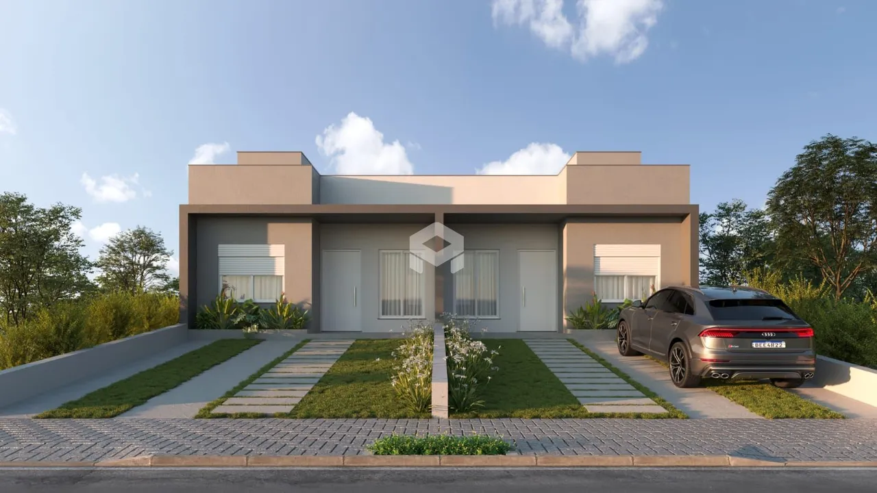 Fachada moderna de uma residência em Lajeado, Brasil.
