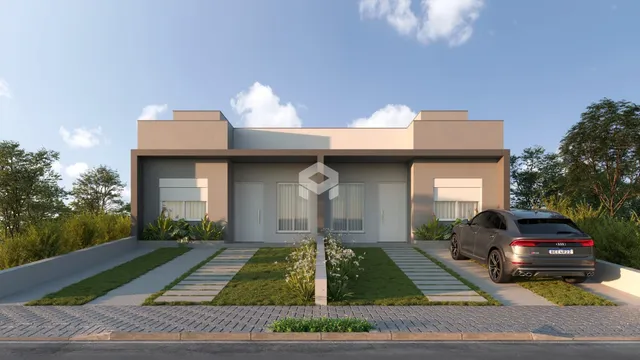Fachada moderna de uma residência em Lajeado, Brasil.
