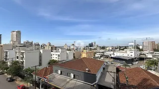 Vista aérea de telhados de edifícios na área de Lajeado, Brasil.