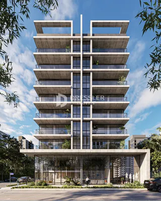 Fachada moderna de um edifício residencial em Lajeado, Brasil.