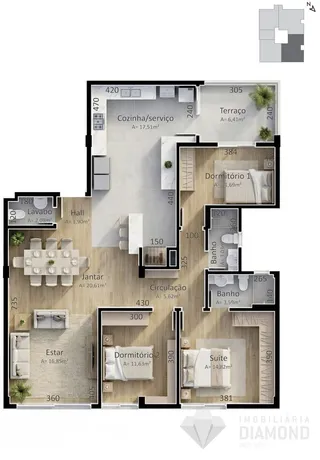 Apartamento com 3 dormitórios, foto 9