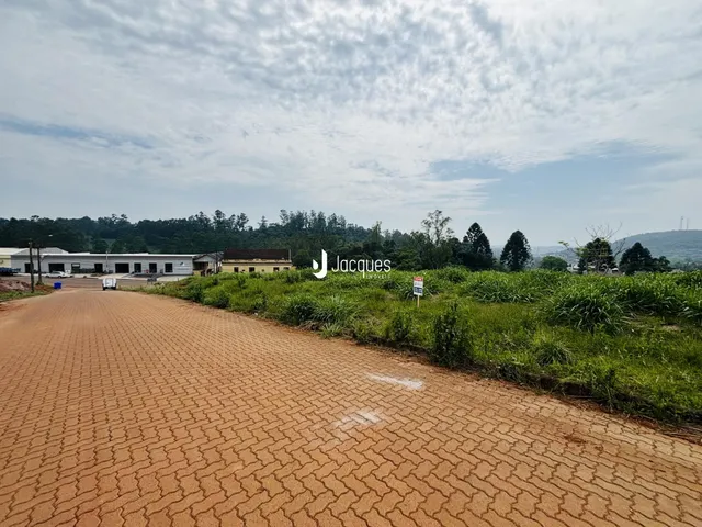 Vista da propriedade com estrada de terra e vegetação ao fundo.