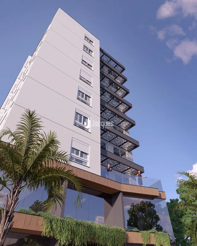 Fachada moderna de um edifício residencial em Lajeado, Brasil.