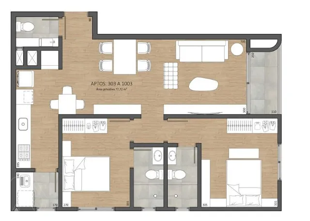 Apartamento com 2 dormitórios, foto 3