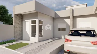 Vista da fachada de uma residência moderna em Lajeado, Brasil.