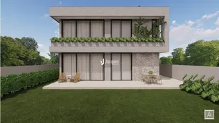 Fachada moderna de uma casa em Lajeado, Brasil com jardim frontal.