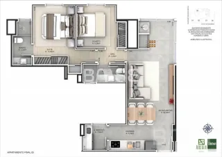 Apartamento com 2 dormitórios, foto 3