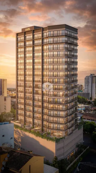 Fachada de um edifício residencial alto em Lajeado, Brasil.