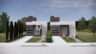 Fachada de uma casa moderna em Lajeado, Brasil.