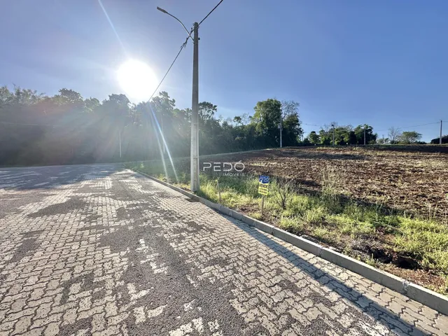 Vista da propriedade com estrada e campo aberto em Lajeado.