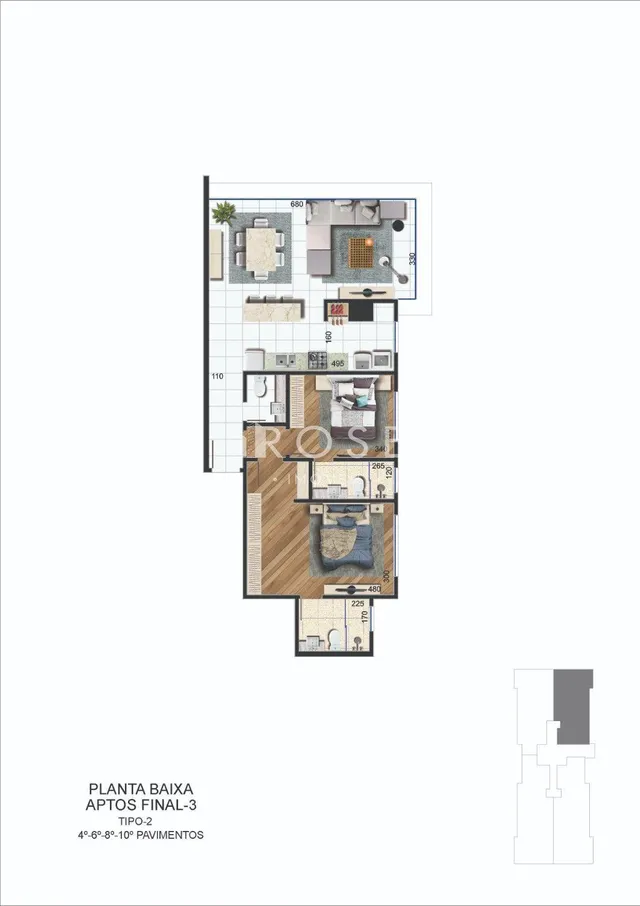 Apartamento com 2 dormitórios, foto 3