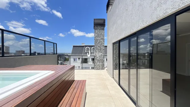 Vista da varanda de uma residência moderna em Lajeado, Brasil.