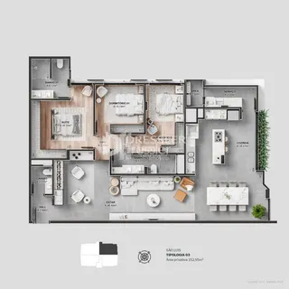 Apartamento com 3 dormitórios, foto 3