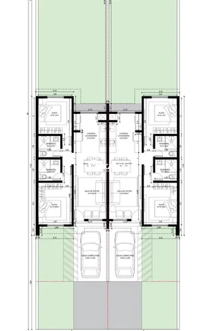 Planta baixa de um apartamento residencial em Lajeado, Brasil.