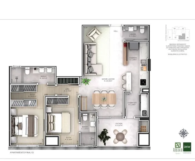 Apartamento com 2 dormitórios, foto 3