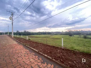 Vista de um campo aberto com caminho de terra e vegetação no Brasil.