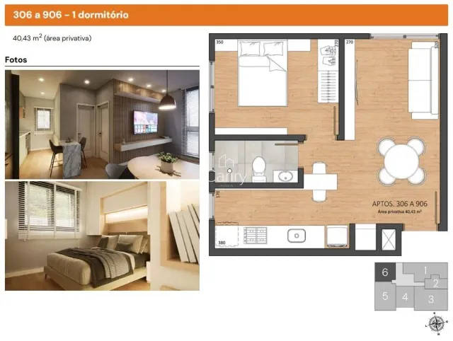 Apartamento com 1 dormitório, foto 3