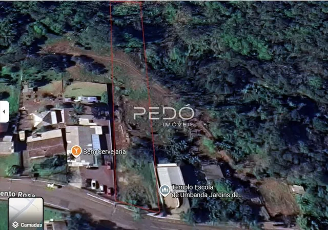 Vista aérea de uma propriedade na região de Lajeado, Brasil.