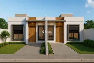 Fachada moderna de uma residência em Lajeado, Brasil.