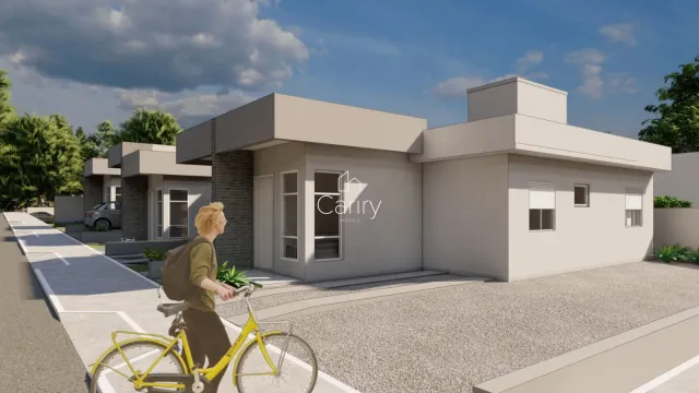 Fachada de uma casa moderna em Lajeado, Brasil.