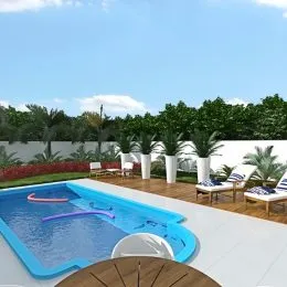 Foto de uma piscina externa em uma propriedade em Lajeado, Brasil.