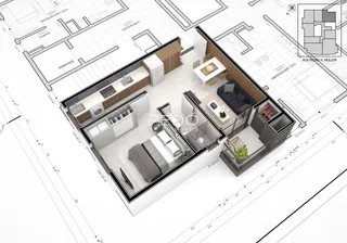 Planta baixa de um apartamento em Lajeado, Brasil.