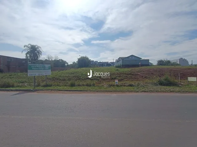 Vista externa de uma propriedade com vegetação e uma estrada no primeiro plano.