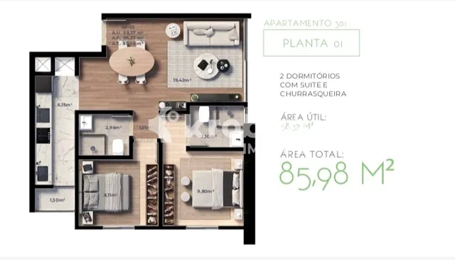 Apartamento com 2 dormitórios, foto 2