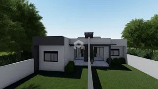 Fachada de uma casa moderna em Lajeado, Brasil.
