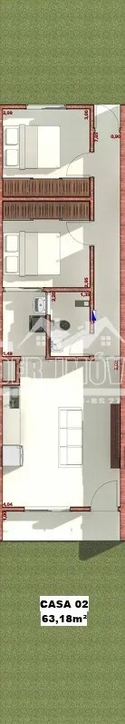 Planta baixa de uma residência no Lajeado, Brasil, mostrando o layout interno.