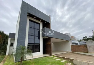 Fachada moderna de uma residência em Lajeado, Brasil.