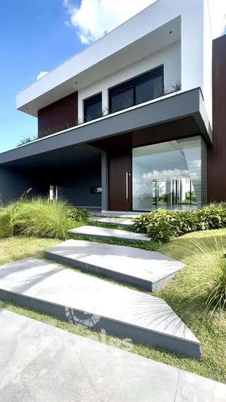 Fachada moderna de uma residência em Lajeado, Brasil.