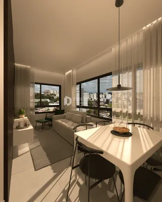 Sala de estar com vista para a cidade em Lajeado.