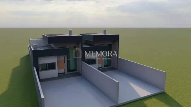 Renderização da fachada de uma casa moderna em Lajeado, Brasil.