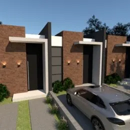 Fachada de uma casa residencial em Lajeado, Brasil.