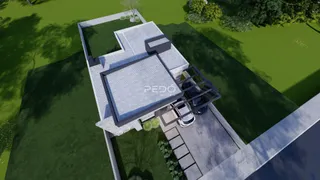 Vista aérea da fachada de uma residência moderna em Lajeado, Brasil.