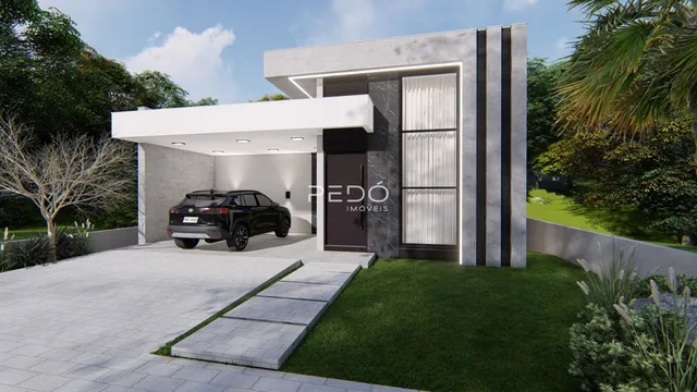 Fachada moderna de uma residência em Lajeado, Brasil.